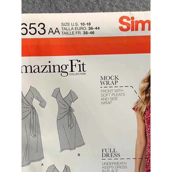 Simplicity Misses Dress Sewing Pattern sz 10-18 1653 - uncut - Picture 2 of 3